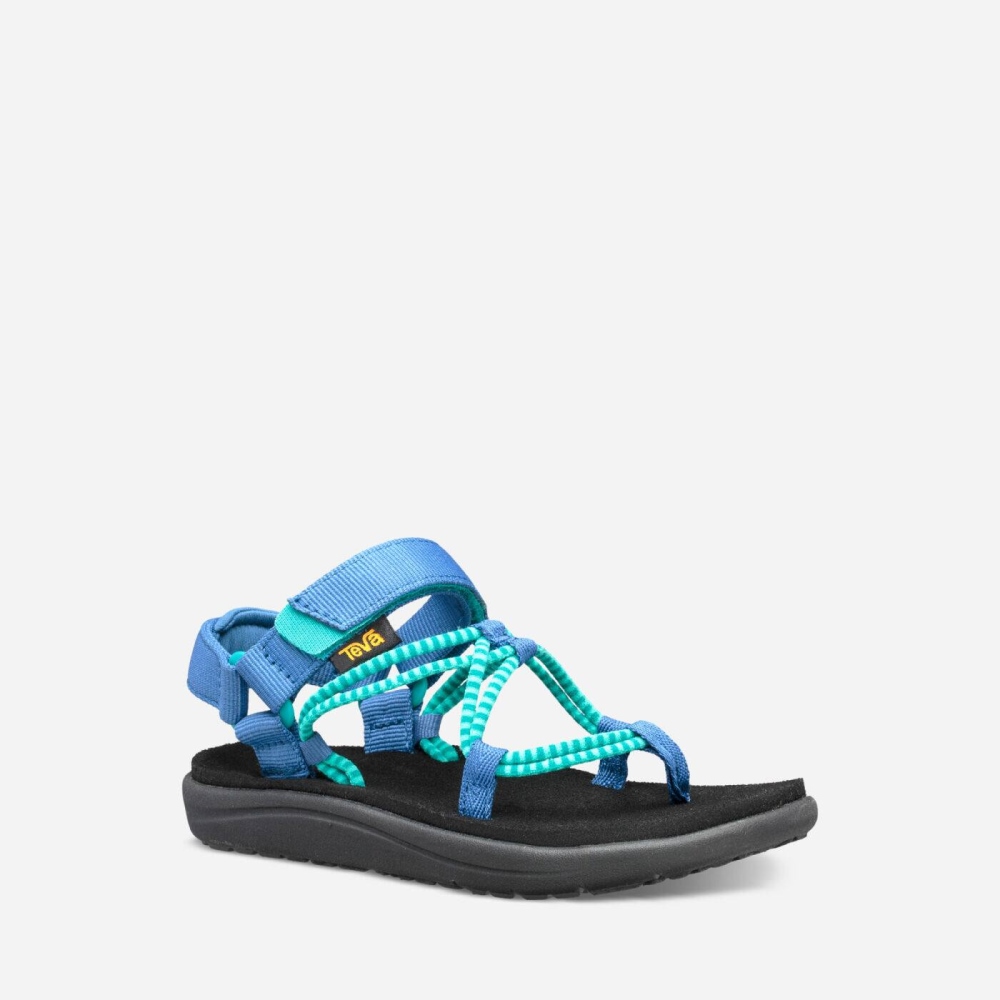 Teva Voya Infinity - Kids' Teva Hiking Sandals - Light Green / Dark Blue | India (QDKI59160)